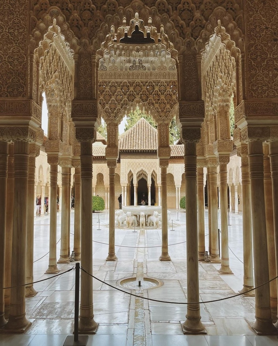 The Court of the Lions or Palace of the Lions is a palace in the heart of the Alhambra