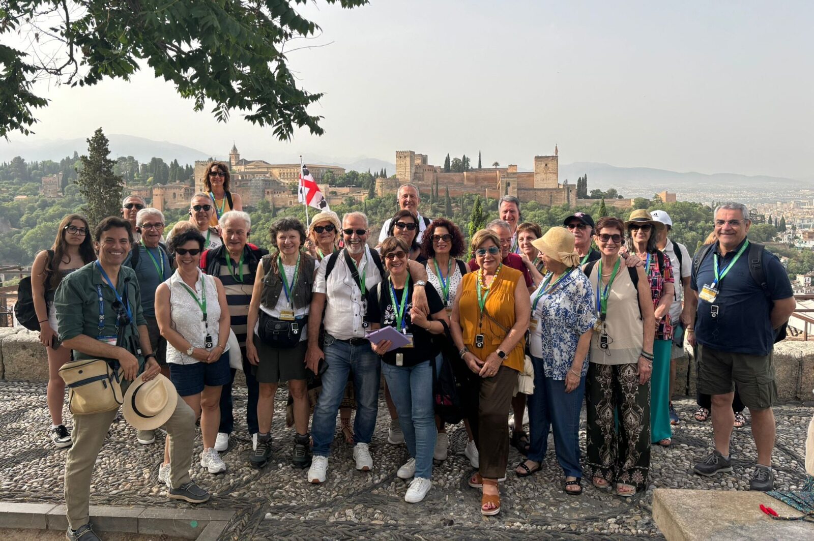 Tourists enjoying a guided tour in Andalusia, Spain